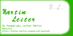 martin leiter business card